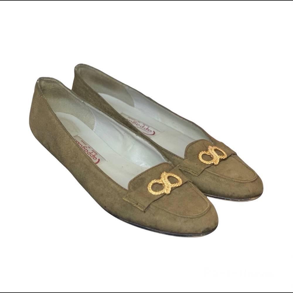 Papgallo Vintage 1980s Army Green Loafers